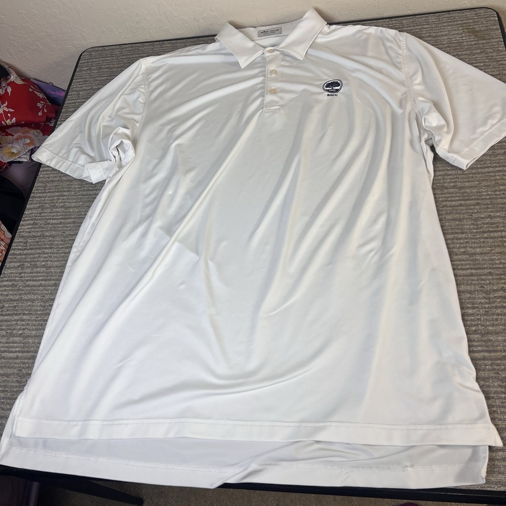 Peter Millar Summer Comfort Shirt Polo Golf  XL Stretch White Logo Casual Resort - Picture 2 of 9